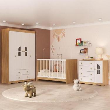 Imagem de Quarto De Bebê Completo Com Berço 3 Em 1 Com Colchão Incluso Liz Multi