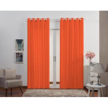 Imagem de Cortina Oxford Tecido 3,00x2,00 sala/quarto-Laranja - Filomena