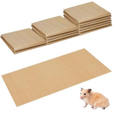 Imagem de AmazingSpark 14 peças de suprimentos para gaiolas de animais pequenos incluem 12 peças de forro descartável para gaiola de porquinho-da-índia de 1,2 x 6 m, 2 pacotes com 2 peças de roupa de cama