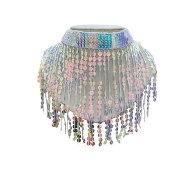 Imagem de Chocker Feminina Franjas Paetês Carnaval Coloridas - Lika Bijuterias, 