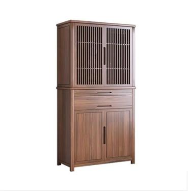 Imagem de Meditação Mandir com porta de recorte oculto, armário de buda, estilo chinês, oferta de riqueza, armário vertical, altar