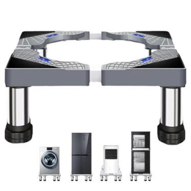 Imagem de Pedestal para lavadora e secadora 28 de largura universal com 12 pés fortes base de suporte para máquina de lavar roupa base ajustável multifuncional base ajustável, cinza 4 pés-25 cm