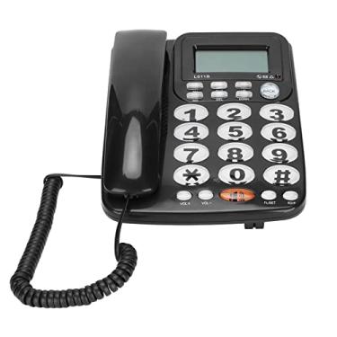 Imagem de KIMISS Telefone de Mesa Com Identificador de Chamadas e Botões Grandes, Telefone Fixo Com Fio para Casa, Escritório e Quartos de Hotel, Função Viva-voz, Volume Ajustável, Toque Sem Perturbação