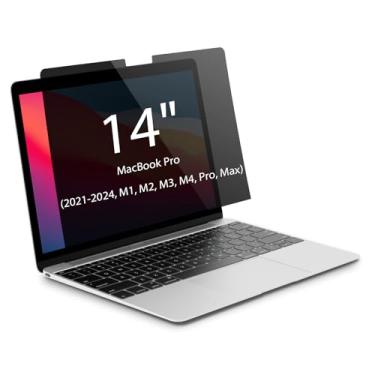 Imagem de Tela magnética de privacidade para MacBook Pro de 14 polegadas (2021-2023, M1, M2, M3), modelo A2442, A2779, A2918, A2992, protetor de tela destacável, bloqueio de luz azul, protetor antirreflexo e