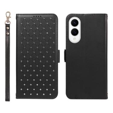 Imagem de KYFSJPT Capa carteira para Samsung Galaxy S25 Edge com bloqueio RFID, compartimentos para cartões, alça de pulso destacável e capa flip - Samsung Galaxy S25 Edge (6,7 polegadas) preta