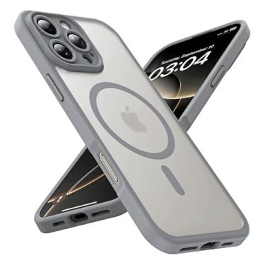 Imagem de Capa Capinha Anti Impacto Magnética Fosca Slim com Protetor de Câmera Case Compatível com iPhone (Cinza, iPhone 17)