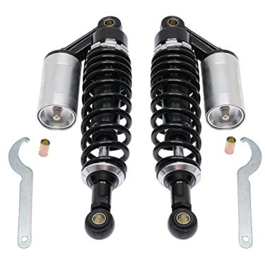 Imagem de Amortecedores de ar traseiro de motocicleta universal de 320 mm amortecedor traseiro ajustável para Honda Kawasaki Suzuki Yamaha Go Kart sujeira Scooters Street Sport Bike 12 polegadas preto prata 2 peças