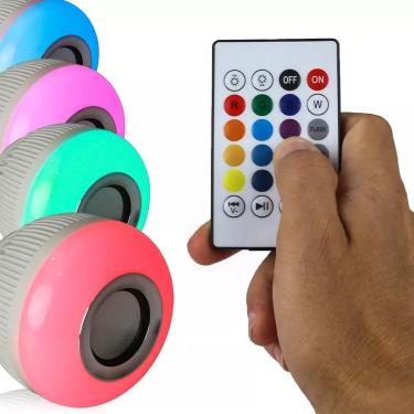 Imagem de Lâmpada Bluetooth Led 12W Music Rgb Caixa De Som + Controle