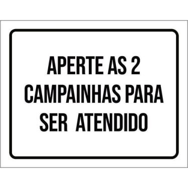 Imagem de Kit 5 Placa Acm Aperte 2 Campainhas Para Ser Atendido 18X23 - Sinalizo