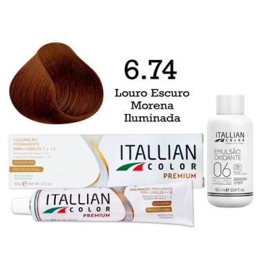 Imagem de Coloração 6.74 Louro Escuro Morena Iluminada Oxi 06 Volumes 90ml  Ital