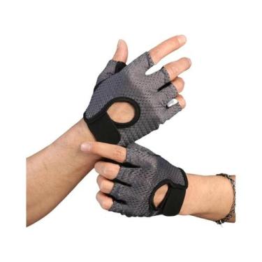 Imagem de Luvas Unissex Respiráveis De Seda Gelada Meio Dedo Com Almofada Antide