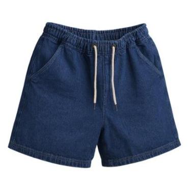 Imagem de Bermuda Jeans Masculina Larga Casual com Bolsos e Cós Ajustável-Masculino