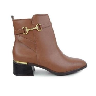 Imagem de Bota Feminina Via Marte Cano Baixo Marrom Caramelo - 09800-Feminino