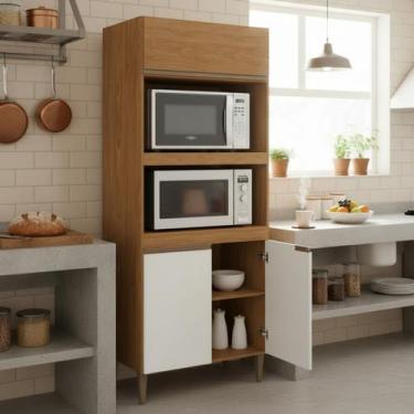 Imagem de Armário de Cozinha Torre Quente Essenza 2 Nichos 80cm Móvel na Caixa -