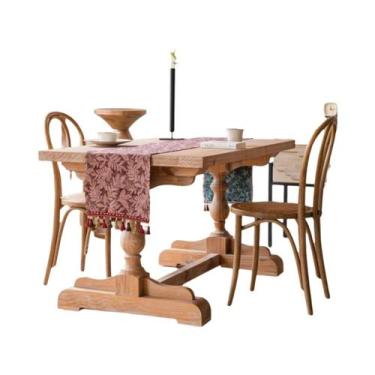 Imagem de Caminho De Mesa Nórdico De Algodão E Linho Com Borlas, Decoração Rústi