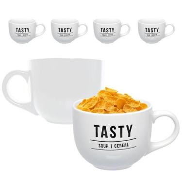 Imagem de Kit 4 Caneca Xícara Cerâmica Jumbo Sopa Caldo Cereal 750ml - Haüskraft