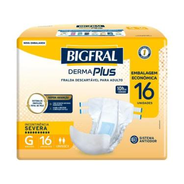 Imagem de FRALDA GERIÁTRICA BIGFRAL DERMA PLUS G 16un, 16, G