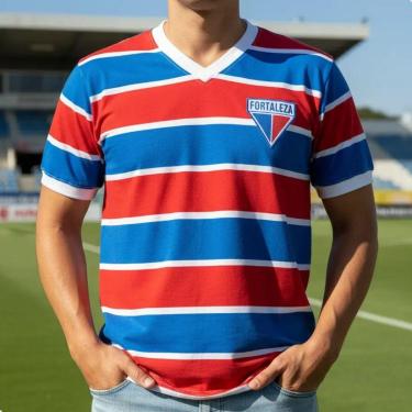 Imagem de Camisa Fortaleza Tricolor Torcedor Retrô 1983 Listrada-Masculino