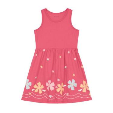 Imagem de Vestido infantil menina floral com glitter Brandili, 10, Vermelho
