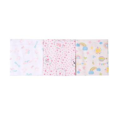 Imagem de Cueiro flanelado karinho estampado 80cm x 50cm contem 03 un