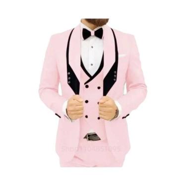 Imagem de Terno Formal Masculino Azul Royal Para Casamento Com Colete E Calça, L