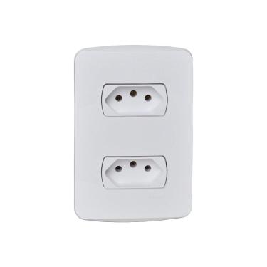 Imagem de Conj.Miluz Schneider 2 Tomadas 2P+T 10A 250V Horiz.Bco