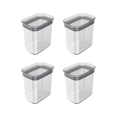 Imagem de Kit de potes herméticos Ou 4 peças 1,5L Linha Block, Natural