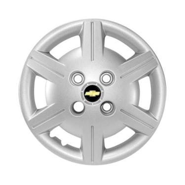 Imagem de Calota Aro 13 Corsa Classic 2012 À 2015 Prata + Emblema Preto - GFM/GR