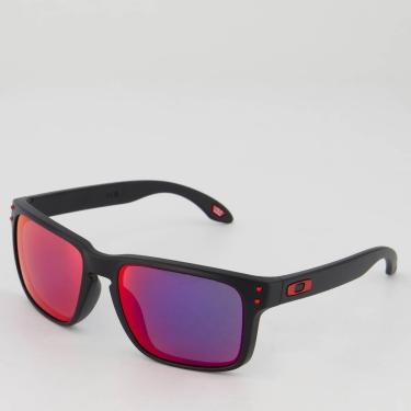 Imagem de Óculos de Sol Oakley Holbrook Matte Preto e Vermelho-Unissex