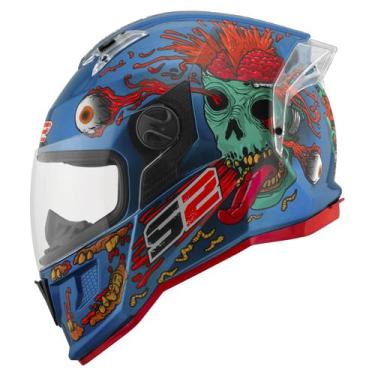 Imagem de Capacete Fechado Stealth Zombie Brilhante Pro Tork Masculino Feminino 