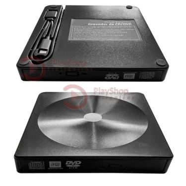 Imagem de Leitor e Gravador de Cd Dvd Externo para PC e Notebook Usb 3.0 Drive P