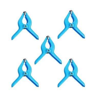 Imagem de Grampo Multiuso com Mola 75mm Azul Resistente Prático Ideal para Fixaç