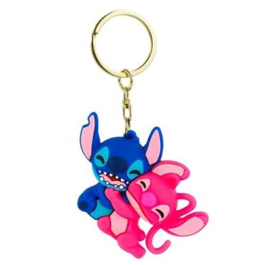 Imagem de Chaveiro Silicone Formato Stitch Com Angel 5.5cm - Disney