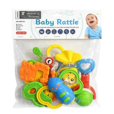 Imagem de Kit de Chocalhos para Bebê 9 Peças Domni
