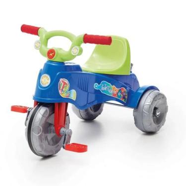 Imagem de Triciclo Passeio e Pedal Calesita Tatetico Azul 2 em 1, Azul, 30kg