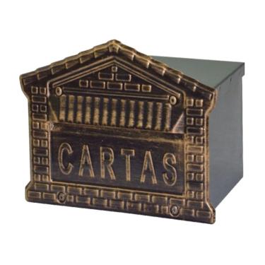 Imagem de Caixa de Correio para Cartas Embutir 2130MTM Tijolinho em Dourado com Abertura Traseira Metalmig