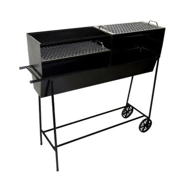 Imagem de Churrasqueira para Espetinho com Carrinho F061FOM Aço Carbono com Grelhas em Aço Inox Ouro Minas