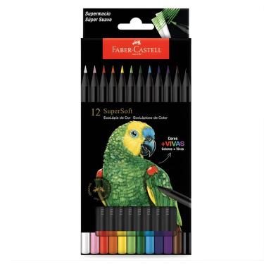 Imagem de Lápis de Cor Faber-Castell Supersoft Mina Macia Cores Vibrantes Estojo com 12 Unidades