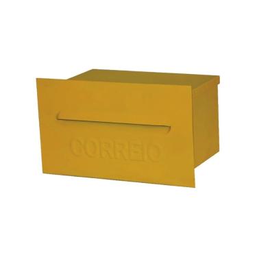 Imagem de Caixa de Correio para Cartas Brasileirinha Embutir 15x21x12cm Amarelo Metalmig
