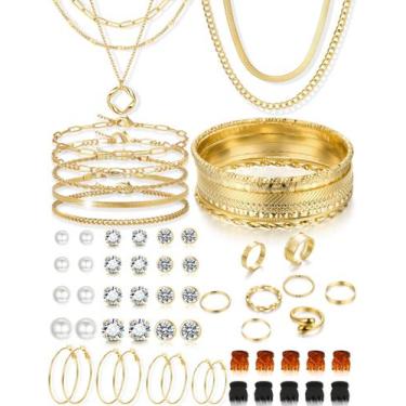 Imagem de Conjunto de Joias Douradas YEEZII com 56 Peças para Mulheres