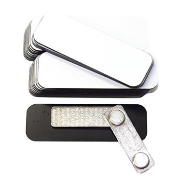 Imagem de Imprue Etiqueta/crachá em branco – Pacote com 25 – cantos redondos, suporte magnético para funcionários de escritório, profissional, crachá de nome de garçonete, etiqueta de nome de enfermeira