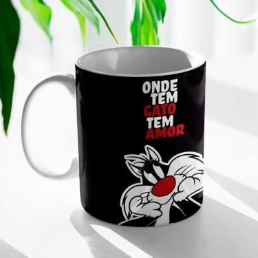Imagem de Caneca Frajola - Onde Tem Gato Tem Amor Looney Tunes