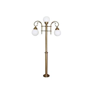 Imagem de Poste Colonial Miami Para Jardim De Alumínio 03 Globos 3,07M