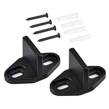 Imagem de Homode Guia inferior, pacote com 2 guias de piso de aço metálico para porta de celeiro deslizante, revestimento em pó preto