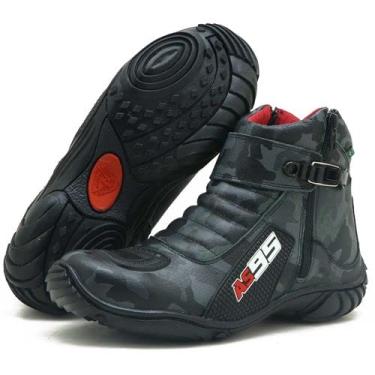 Imagem de Bota motociclista unissex Couro Cores Atron AS95 B Cor:Cinza;Tamanho:36;Genero:Masculino