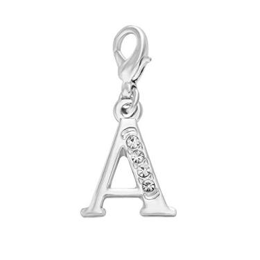 Imagem de ENFAI 26 Alfabeto Letras Inglesas Cristal Primeiro Nome Inicial Pingentes para Pulseira, Colar, Puxador de Zíper
