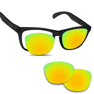 Imagem de Lentes Fiskr de substituição para óculos de sol Oakley Frogskins, 24k Gold - Anti4s Mirror Polarized, Large