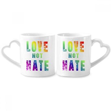 Imagem de Conjunto de canecas de porcelana para casais, lésbicas, gays, arco-íris, bandeira LGBT