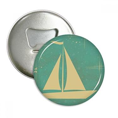 Imagem de Ilustração de Vela Esportiva Padrão Azul Abridor de Garrafas Imã de Geladeira Emblema Multifuncional