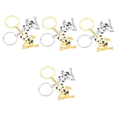 Imagem de Tofficu 8 Peças Chaveiro Pingentes De Bolsa Presentes Para Esquiadores Porta-chaves De Animais Esquiar Presentes Para Carro Panda Roxo Amantes Desenho Animado Metal Temporada De Formatura